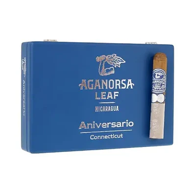 Aganorsa Leaf Aniversario Connecticut Box-Pressed Robusto 5 x 54 (Box of 10) - Image 3